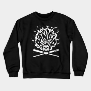 Skull Head Fire Of Rock Punk White Crewneck Sweatshirt